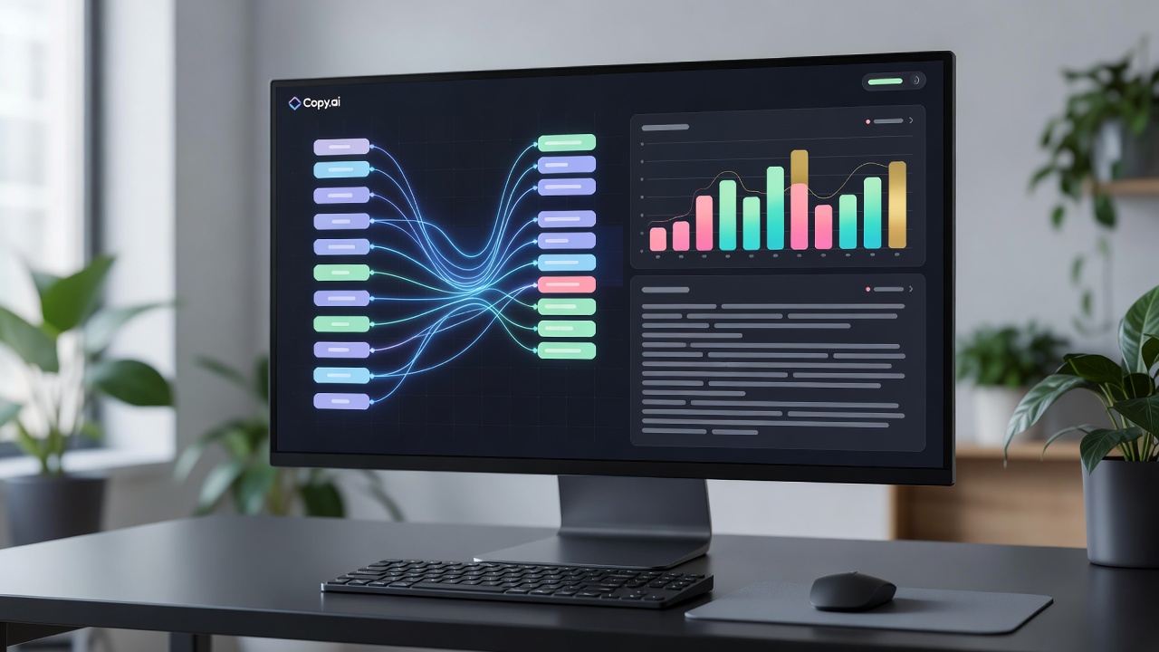 Copy.ai workflow automation dashboard for digital advertising script generation