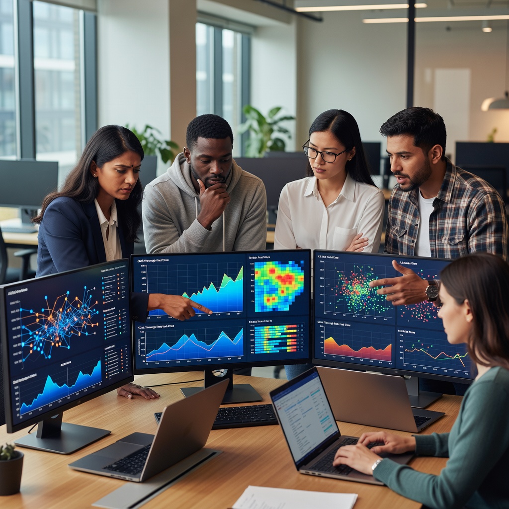 Data Analytics Team Reviewing Realtime Programmatic Ad Performance